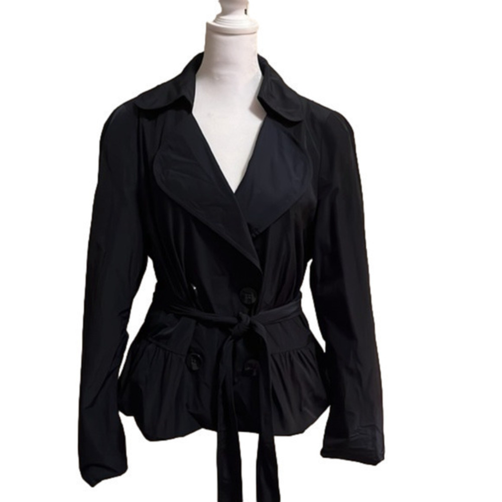 Apriori Women’s Black Trench Coat SZ 12